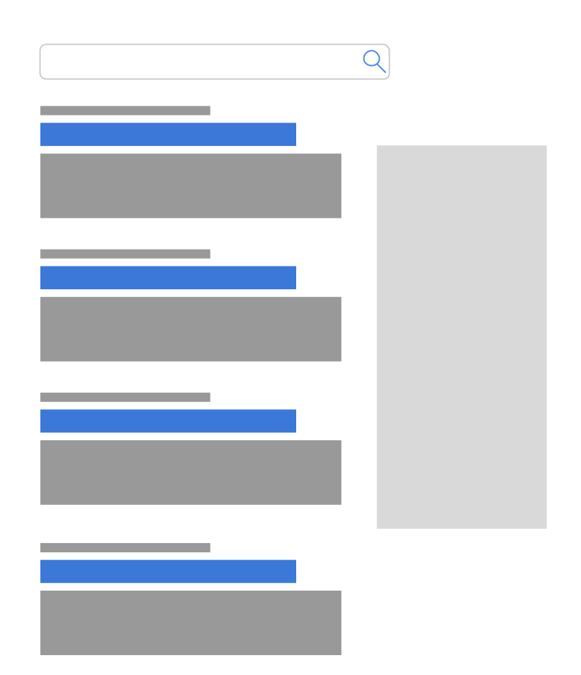 cartoon illustration of a search engine results page